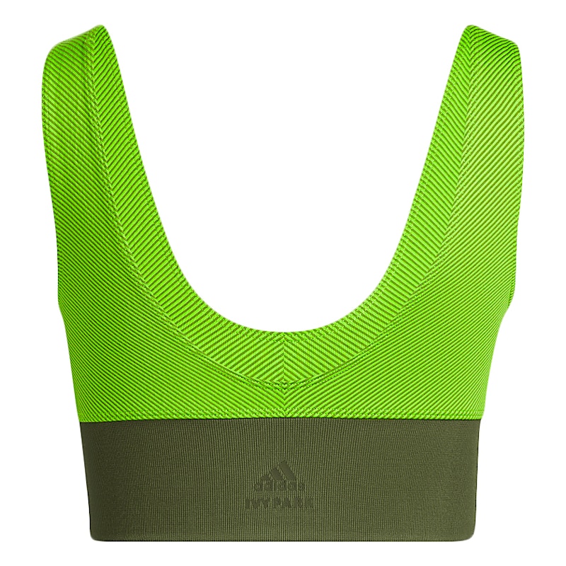 adidas Ivy Park Halls of Ivy Knit Scoop Bra Semi Solar Slime/Wild PIne