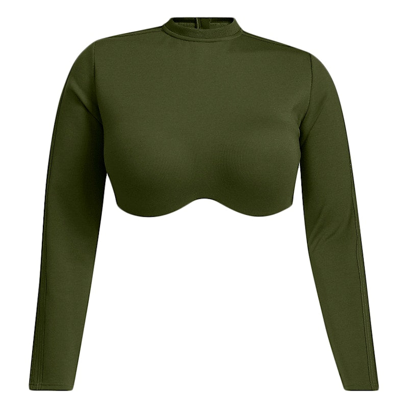 adidas Ivy Park Halls of Ivy Long Sleeve Crop Top (Plus Size) Wild Pine