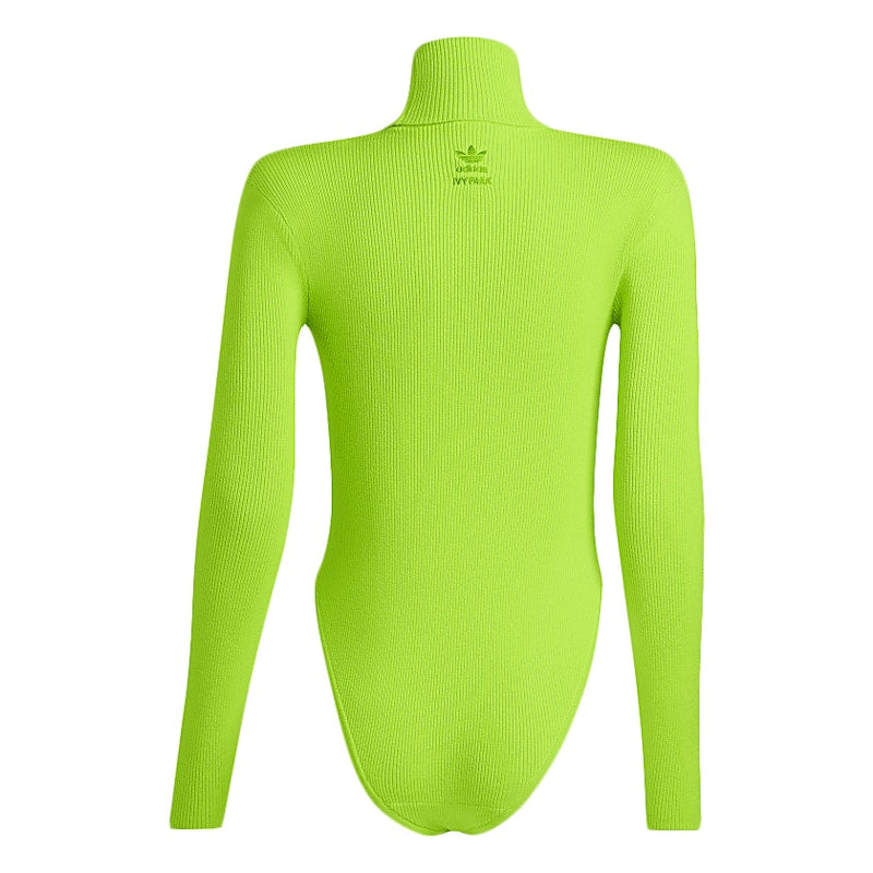 adidas Ivy Park Halls of Ivy Turtleneck Rib Knit Bodysuit Semi Solar Slime