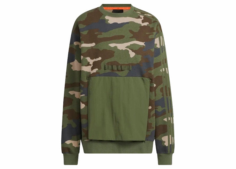 adidas Ivy Park Kangaroo Pocket Crewneck Sweatshirt (All Gender) Camo Print