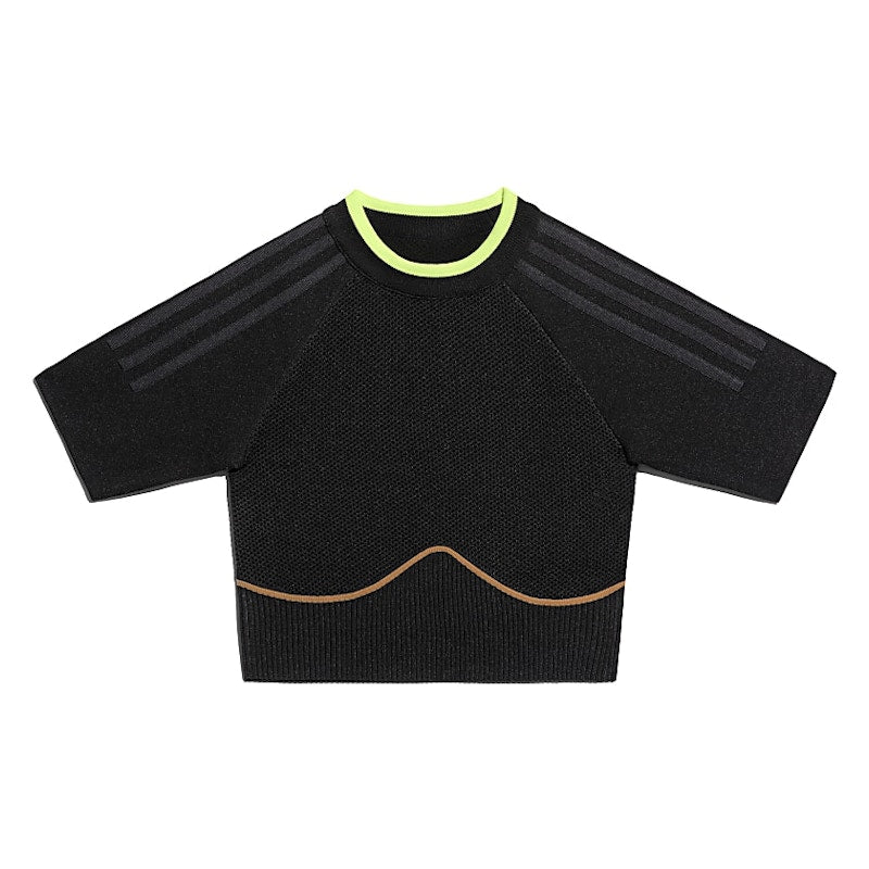adidas Ivy Park Knit Crop Top (Plus Size) Black/Mesa