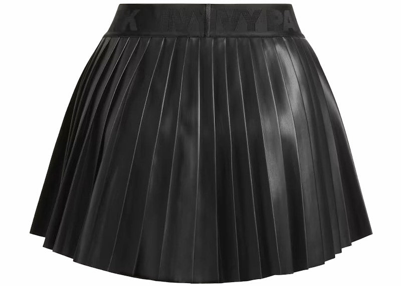 adidas Ivy Park Leather Pleated Mini Skirt (Plus Size) Black