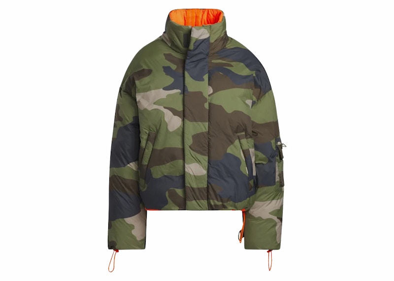 adidas Ivy Park Light Nylon Puffer Jacket (All Gender) Camo Print/Solar Orange