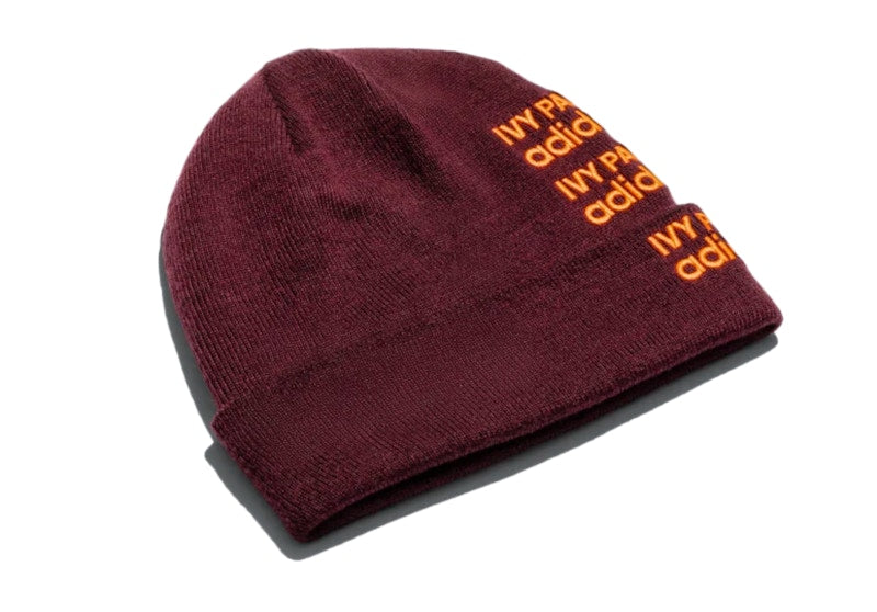 adidas Ivy Park Logo Beanie Maroon/Solar Orange