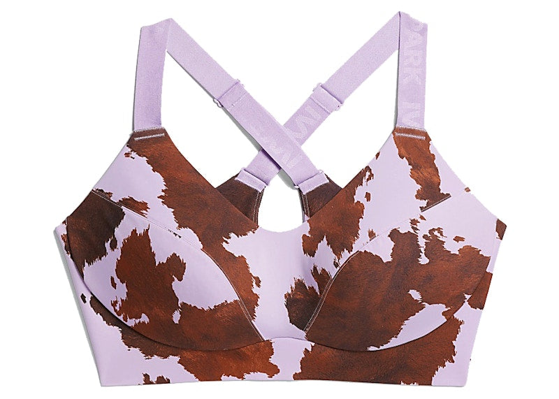 adidas Ivy Park Medium-Support Cow-Print Cutout Bra (Plus Size) AOP Cow Hide/Purple Glow
