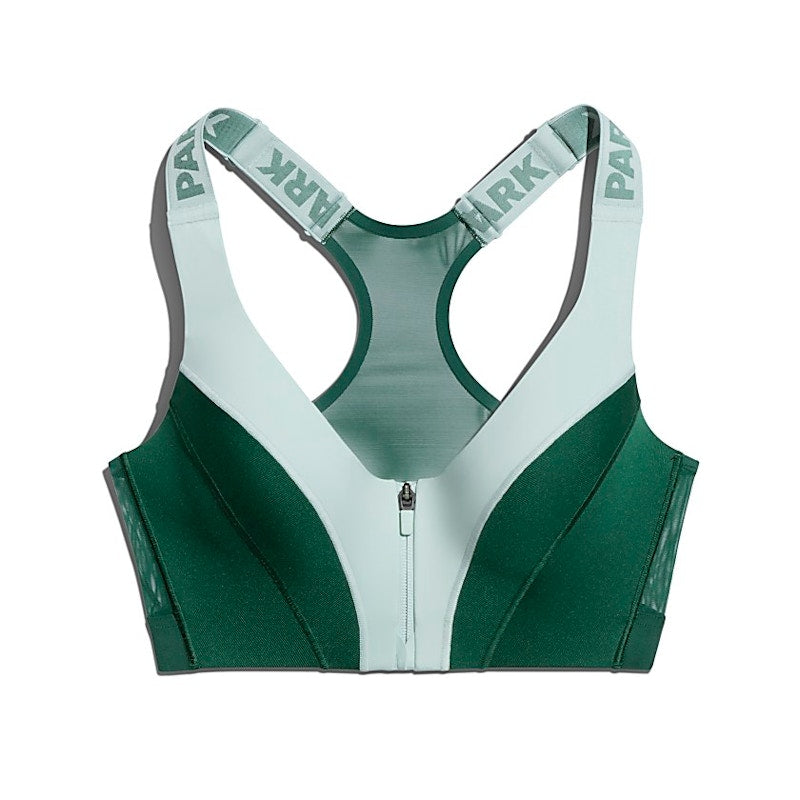 adidas Ivy Park Medium Support Zip Bra (Plus Size) Green Tint/Dark Green
