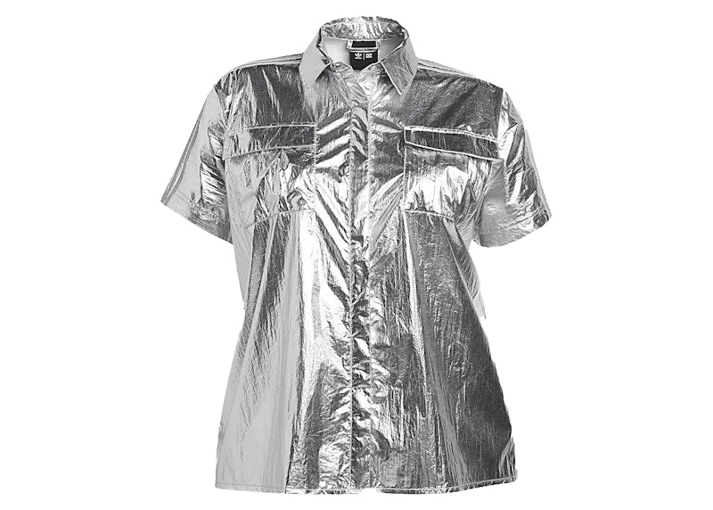 adidas Ivy Park Metallic Shirt (Plus Size) Silver Metallic
