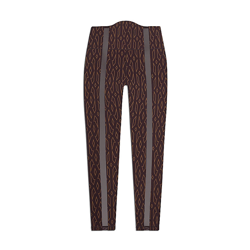 adidas Ivy Park Monogram Sheer Panel Tights Wild Brown/Night Red