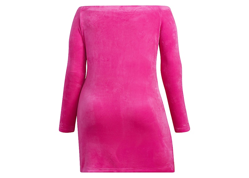 adidas Ivy Park Velour Dress (Plus Size) Shock Pink