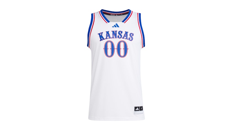adidas Jayhawks Home Swingman Jersey Kansas White Royal Blue