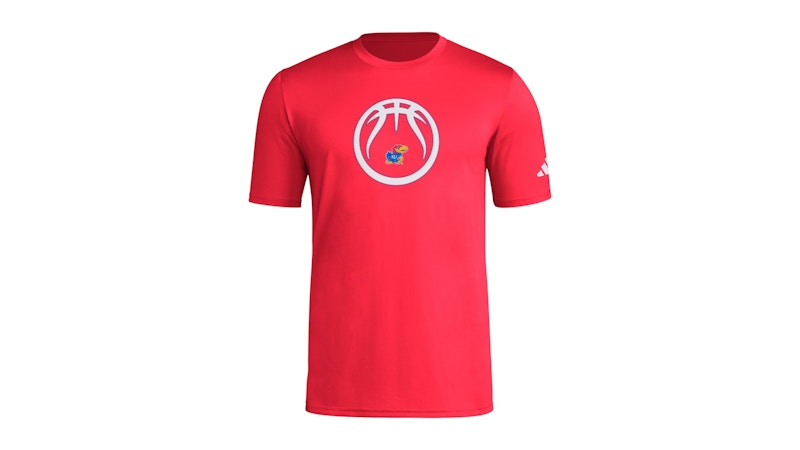 adidas Jayhawks Short Sleeve Pregame Tee Kansas Team Power Red Multi