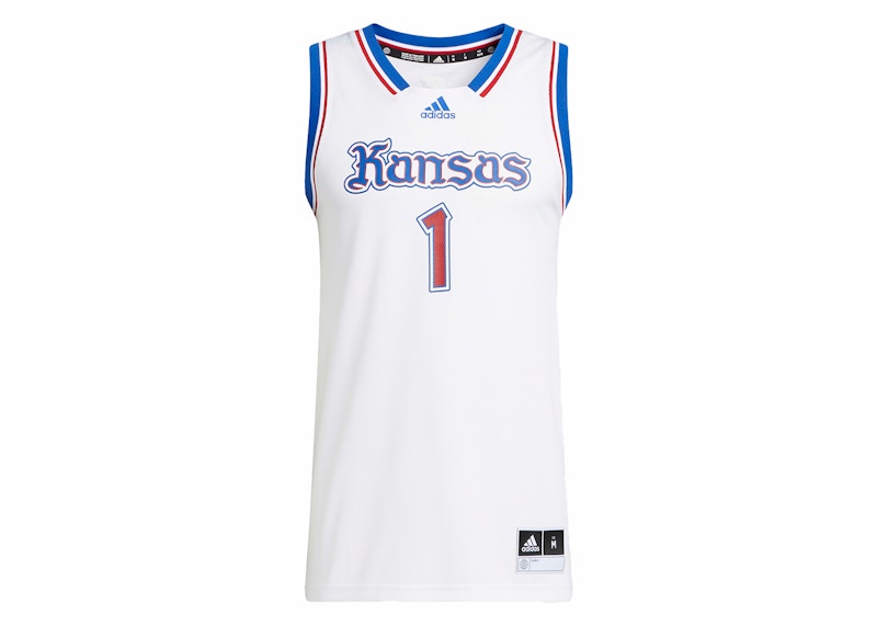 adidas Jayhawks Swingman Jersey White/Royal Blue