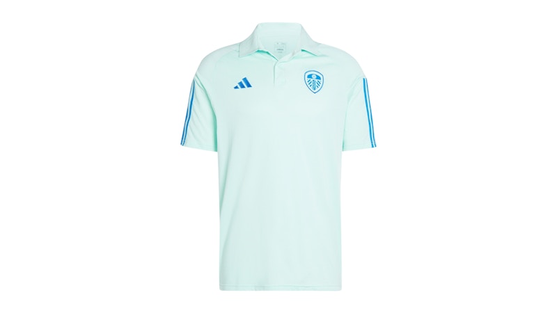 adidas Leeds United FC Tiro 23 Cotton Polo Shirt Clear Mint