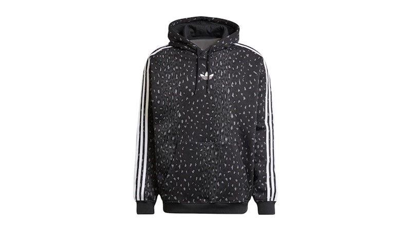 adidas Leo All Over Print Loose Hoodie Black