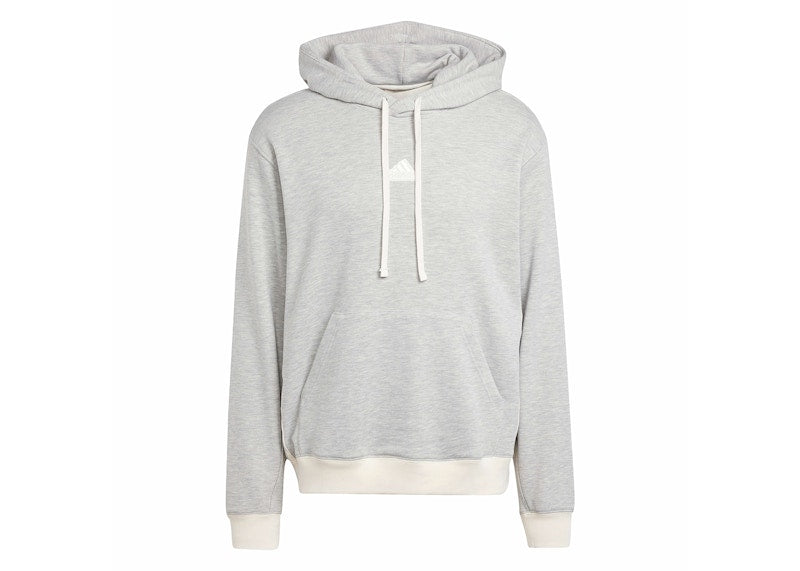 adidas Lounge French Terry Colored Melange Hoodie Grey Two Mel
