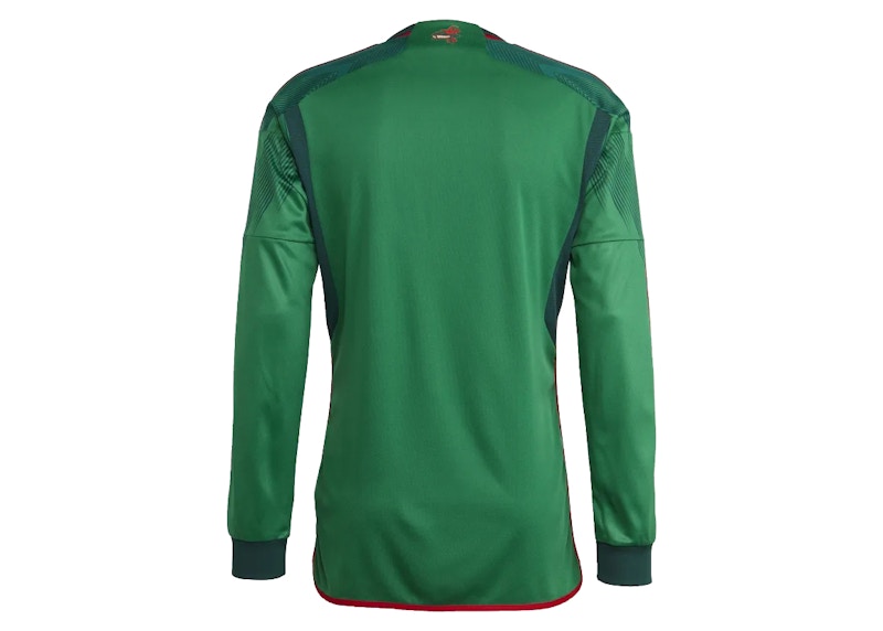 adidas Mexico 22 Long Sleeve Home Jersey Vivid Green/Collegiate Green