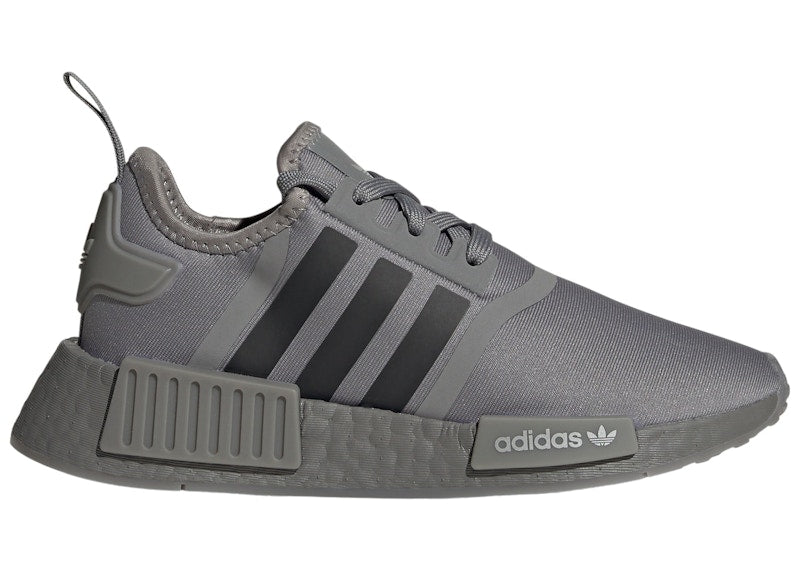 adidas NMD R1 Grey Core Black Silver Metallic (GS)