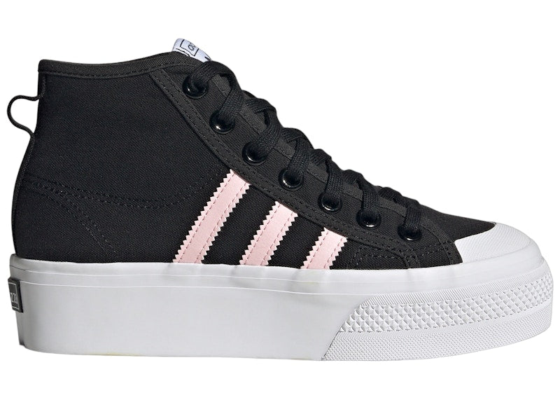 adidas Nizza Platform Mid Core Black Clear Pink Cloud White (GS)