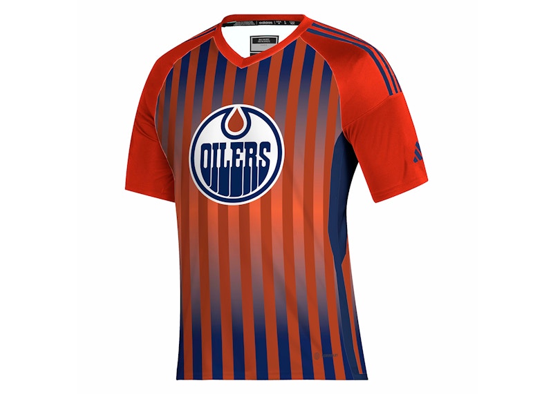 adidas Oilers Hockey Tee Collegiate Orange/Blue