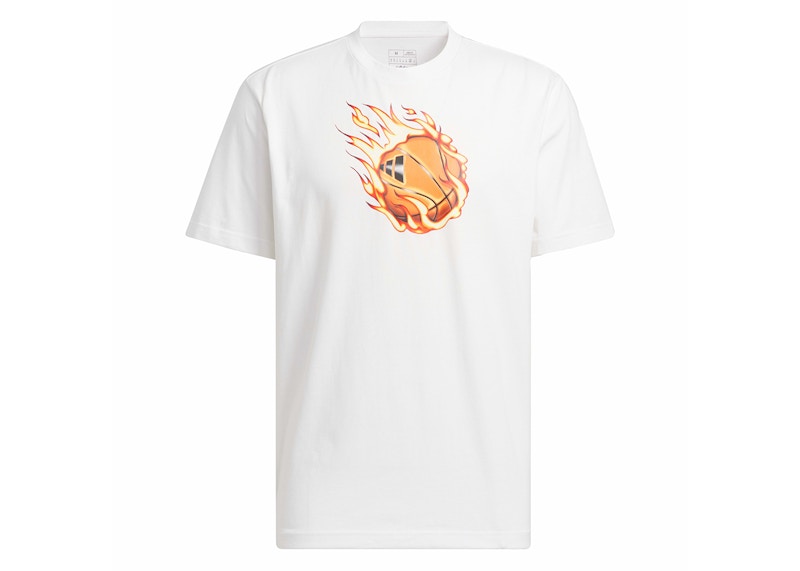 adidas On Fire Basketball Graphic Tee White