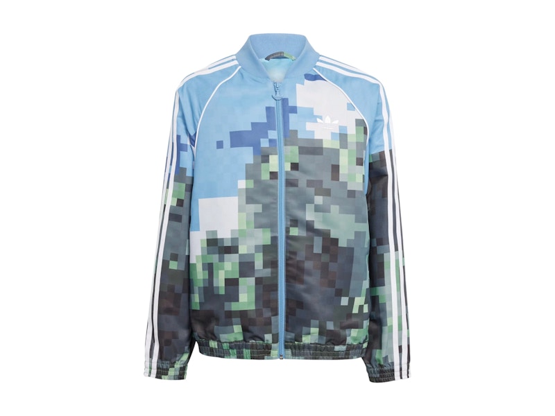adidas Originals x Minecraft Kids Track Top Hazy Blue/Magic Lime/Tribe Green