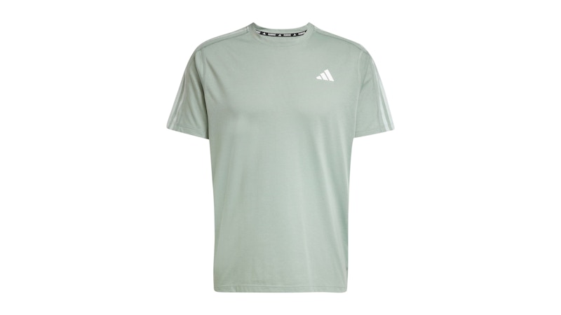 adidas Own The Run 3-Stripes T-Shirt Silver Green