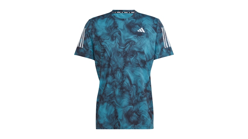 adidas Own The Run Allover Print T-Shirt Arctic Fusion/Black