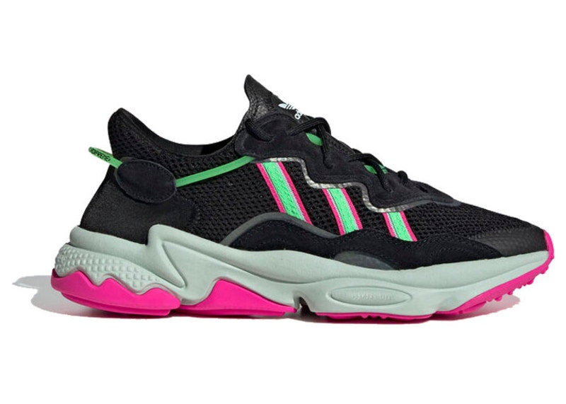 adidas Ozweego Black Shock Lime Pink (Women's)