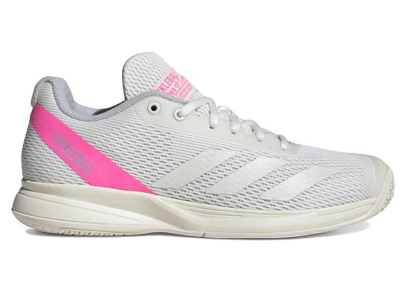 adidas Pickleball Core White Silver Metallic Lucid Pink (Women's)