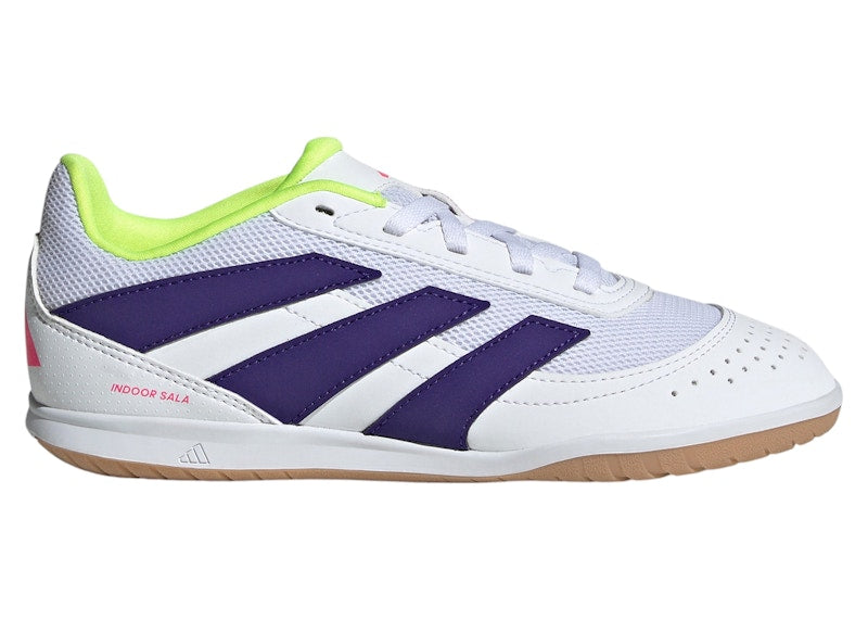 adidas Predator Club Indoor Sala Cloud White Collegiate Purple Lucid Lemon (GS)