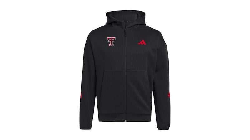 adidas Raiders Full Zip Player Travel Zne Hoodie Red Black Team Power Red