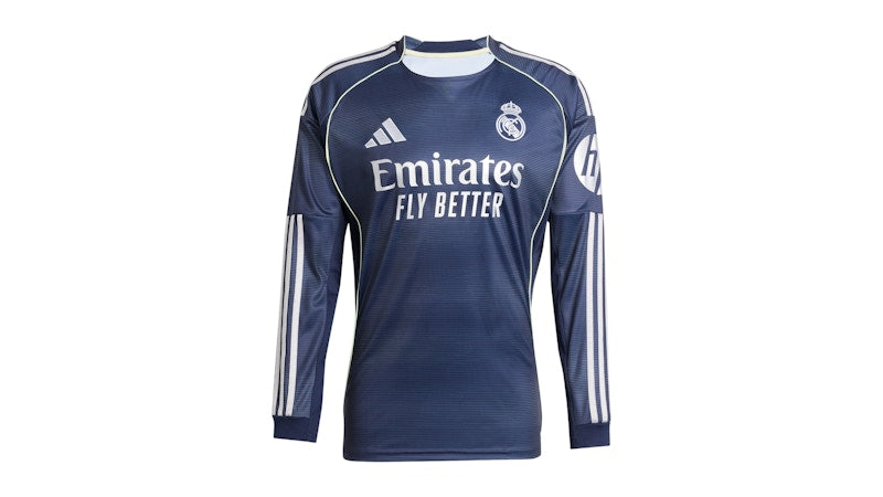 adidas Real Madrid 2025/26 Home Long Sleeve Replica Jersey Blue