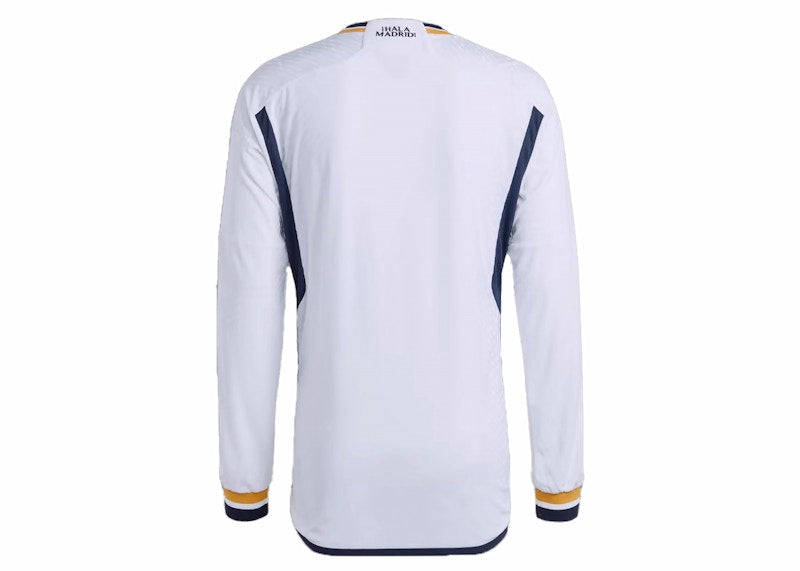 adidas Real Madrid 23/24 Long Sleeve Home Authentic Jersey White