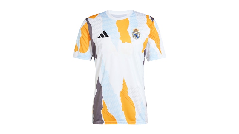 adidas Real Madrid 24/25 Pre-Match Jersey White Crew Orange Charcoal Glow Blue