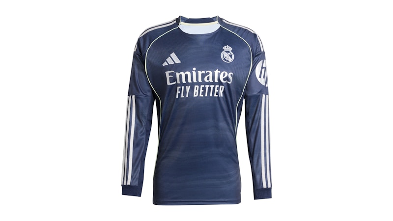 adidas Real Madrid 25/26 Long Sleeve Away Jersey Legend Ink
