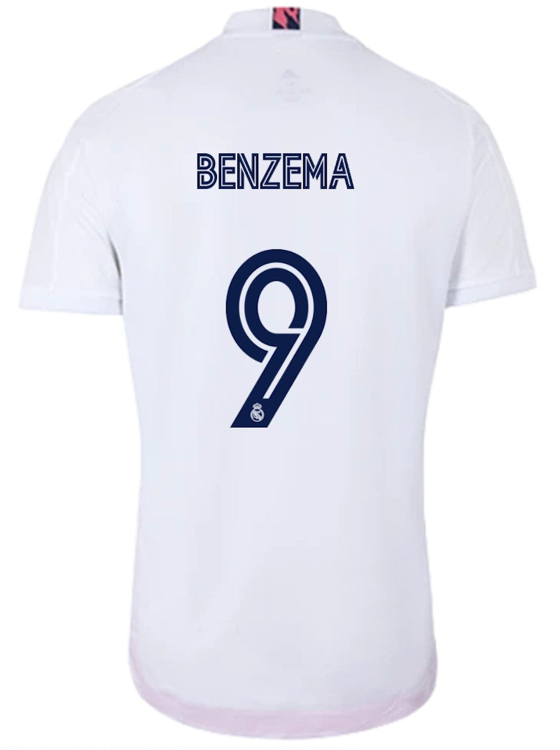 adidas Real Madrid 9 Benzema Home Authentic Shirt 20/21 Jersey White