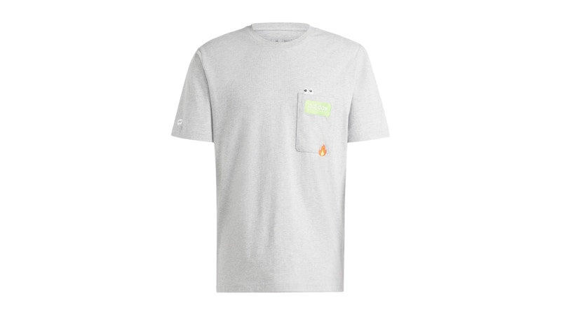 adidas Remoji Pocket Graphic T-Shirt Medium Grey Heather