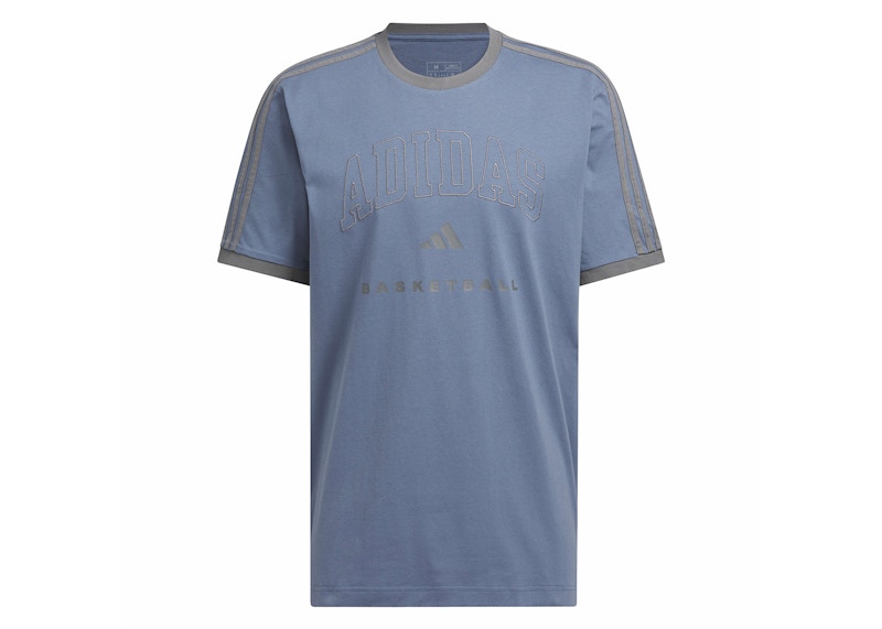 adidas Ringer Basketball Graphic Tee Preloved Ink/White