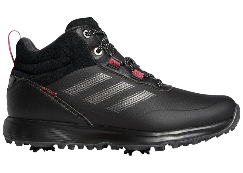 adidas S2G Mid-Cut Golf Core Black Dark Silver Metallic Wild Pink (Women's)