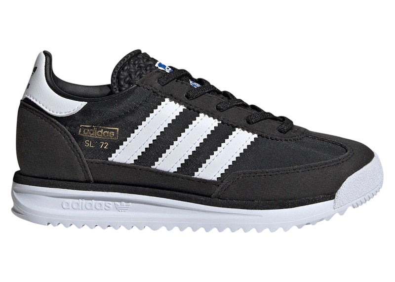 adidas SL 72 RS Elastic Laces Core Black Cloud White Blue (PS)