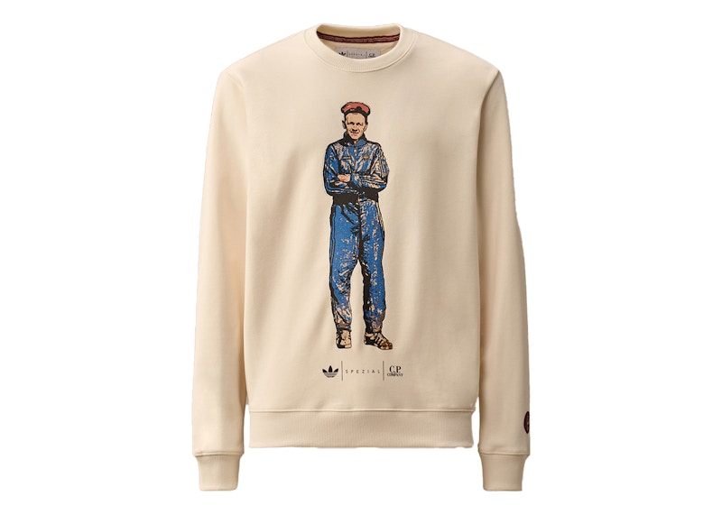 adidas SPZL x C.P. Company Solid French Terry Crewneck Sweatshirt Cornstalk/Beige