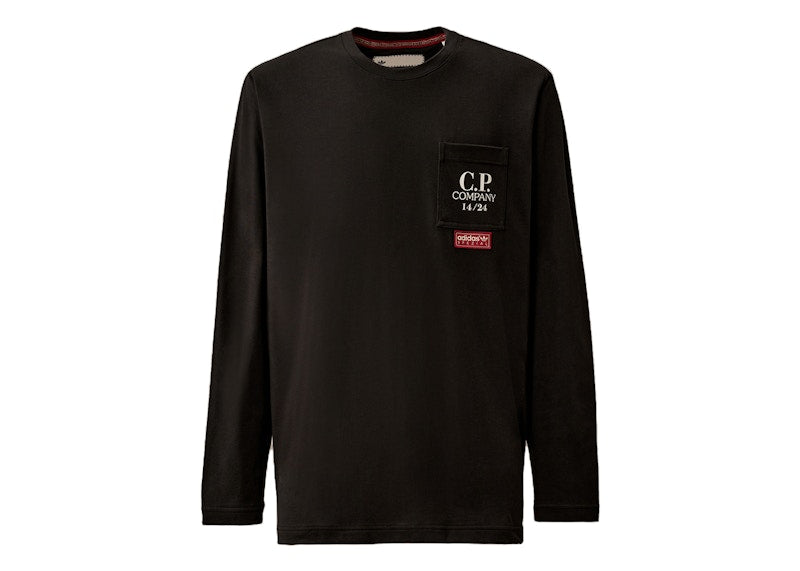 adidas SPZL x C.P. Company Solid Single Organic Jersey Longsleeve Pocket T-Shirt Black
