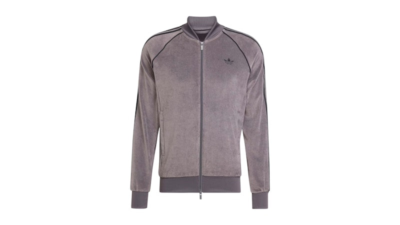 adidas SST Adicolor Velour Track Top Grey Strata