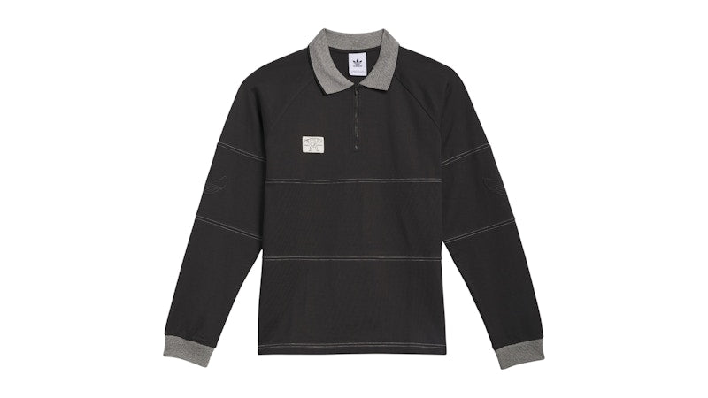 adidas Shmoofoil Heavyweight Rugby Long Sleeve Shirt Black Alumina