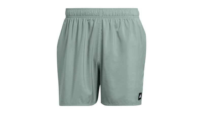 adidas Solid Clx Short-Length Swim Shorts Silver Green/Black