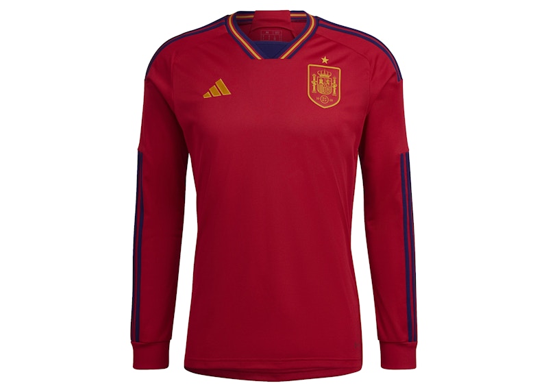 adidas Spain 22 Long Sleeve Home Jersey Team Power Red/Team Navy Blue