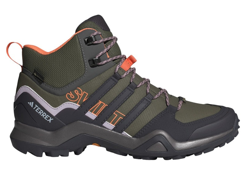 adidas Terrex Swift R2 Mid Gore-Tex Olive Strata Aurora Black Amber Tint (Women's)