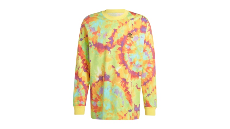 adidas Tie-Dyed Long Sleeve T-Shirt Impact Yellow