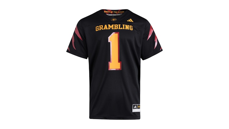adidas Tigers Premier Bayou Classic Strategy Jersey Grambling State Black Team Colleg Gold Team Power Red