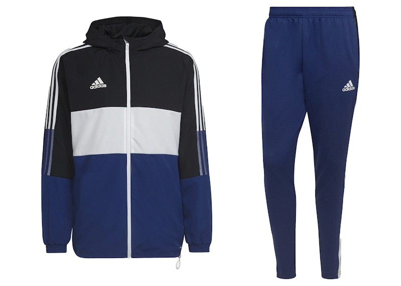 adidas Tiro Primeblue Warm Windbreaker Set Black/Victory Blue